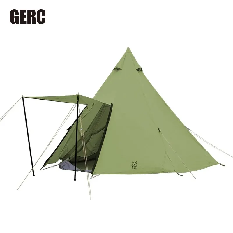 GERC Indian Octagon Pyramid Tent Outdoor Camping Camping Portable Foldable Oversized Thickened Rain Proof