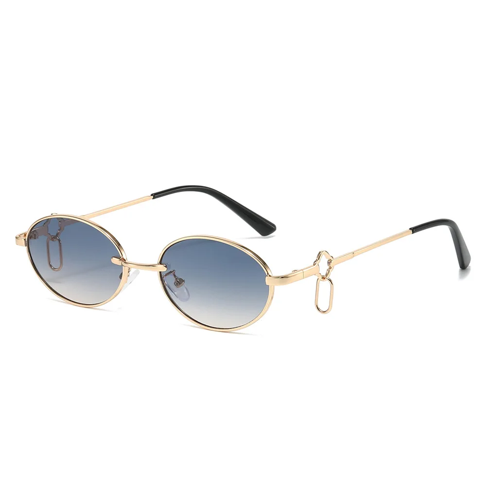 

Women Mini Metal Oval Sunglasses Hip Hop Style UV400 Protection Modern Eyewear For Travel Daily Use vintage