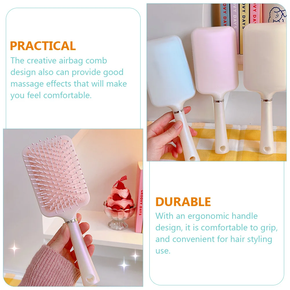 

2 шт., массажные щетки для волос, расческа-лопатка, стимулятор для распутывания кожи головы, прочный пластик для всех типов волос