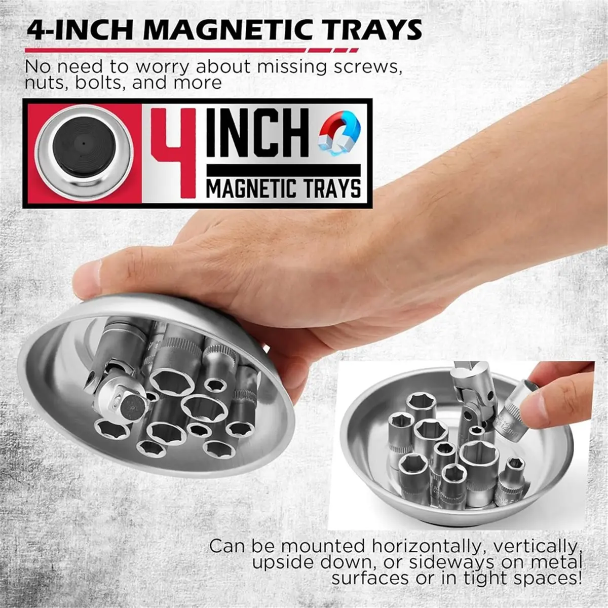 3 Pack Telescoping Magnetic Pickup Tool with Parts Tray, Magnet Stick Extendable Up to 41in, for Nail, Screws & Metal