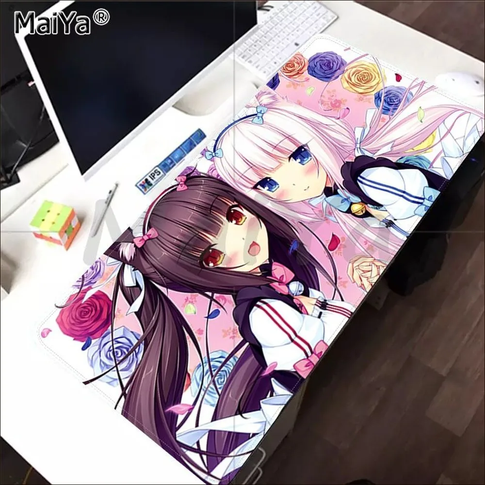 Nekopara anime mousepad bonito durável borracha mouse pad tamanho para csgo jogador de jogo desktop computador portátil