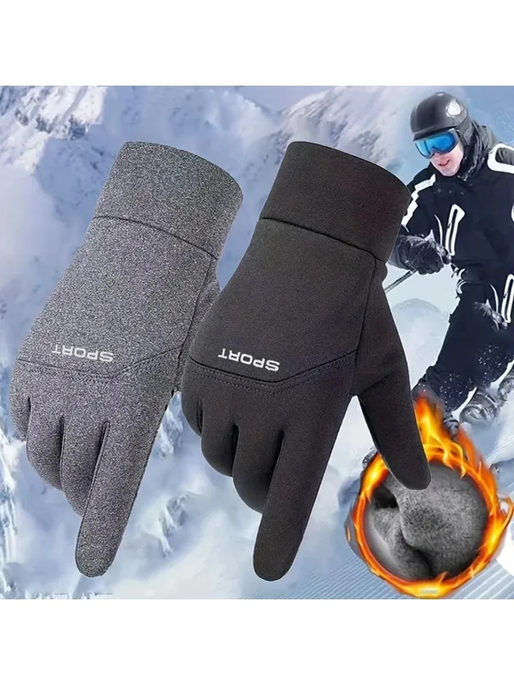 AliExpress NONE 2025 High Quality Winter Men's and Women's Warm Gloves Plush Outdoor Sports Windproof and Cold proof Bicycle Gloves