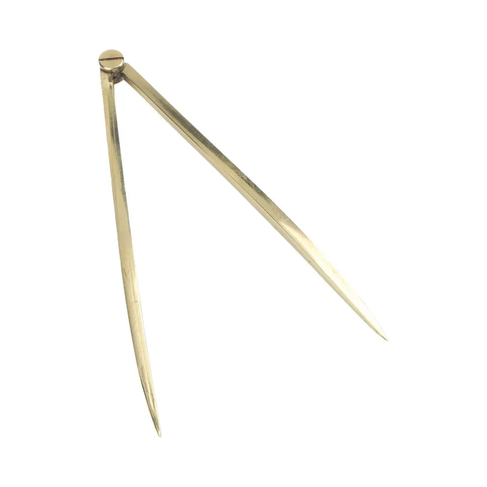 20cm Gold Brass Divider Tool Straight Edge Ruler For Architects Navigators Ship Chart Drawing Construction And Engineering Stude