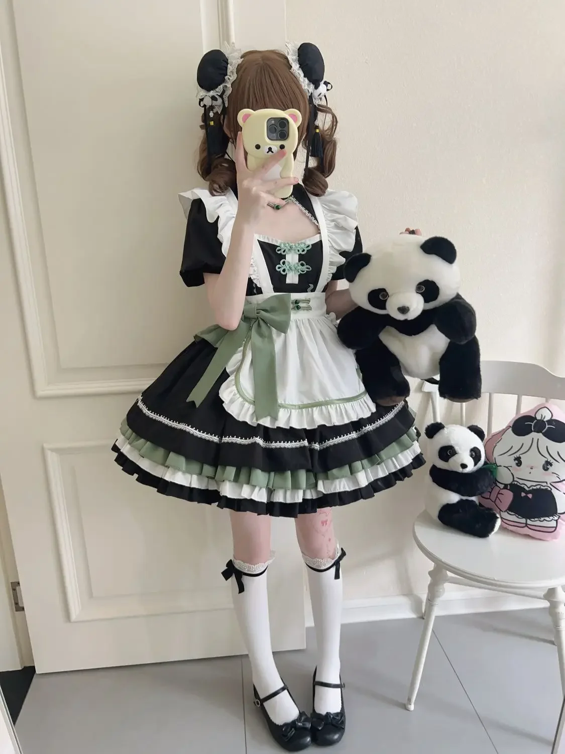 일본 달콤한 여성 카와이 드레스 역할 놀이 의상 할로윈 파티 코스프레 반팔 의류 카와이 로리타 블루 메이드 드레스