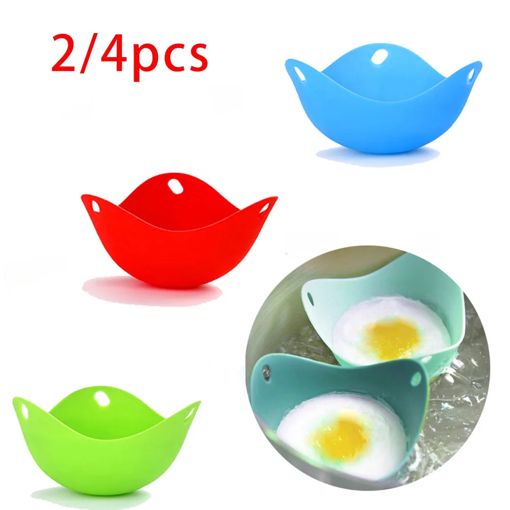 2/4pcs Set Egg Poachers Non Stick Silicone Material Safety and Flexibility Food Grades Poaching Cups High Temperature Resistance