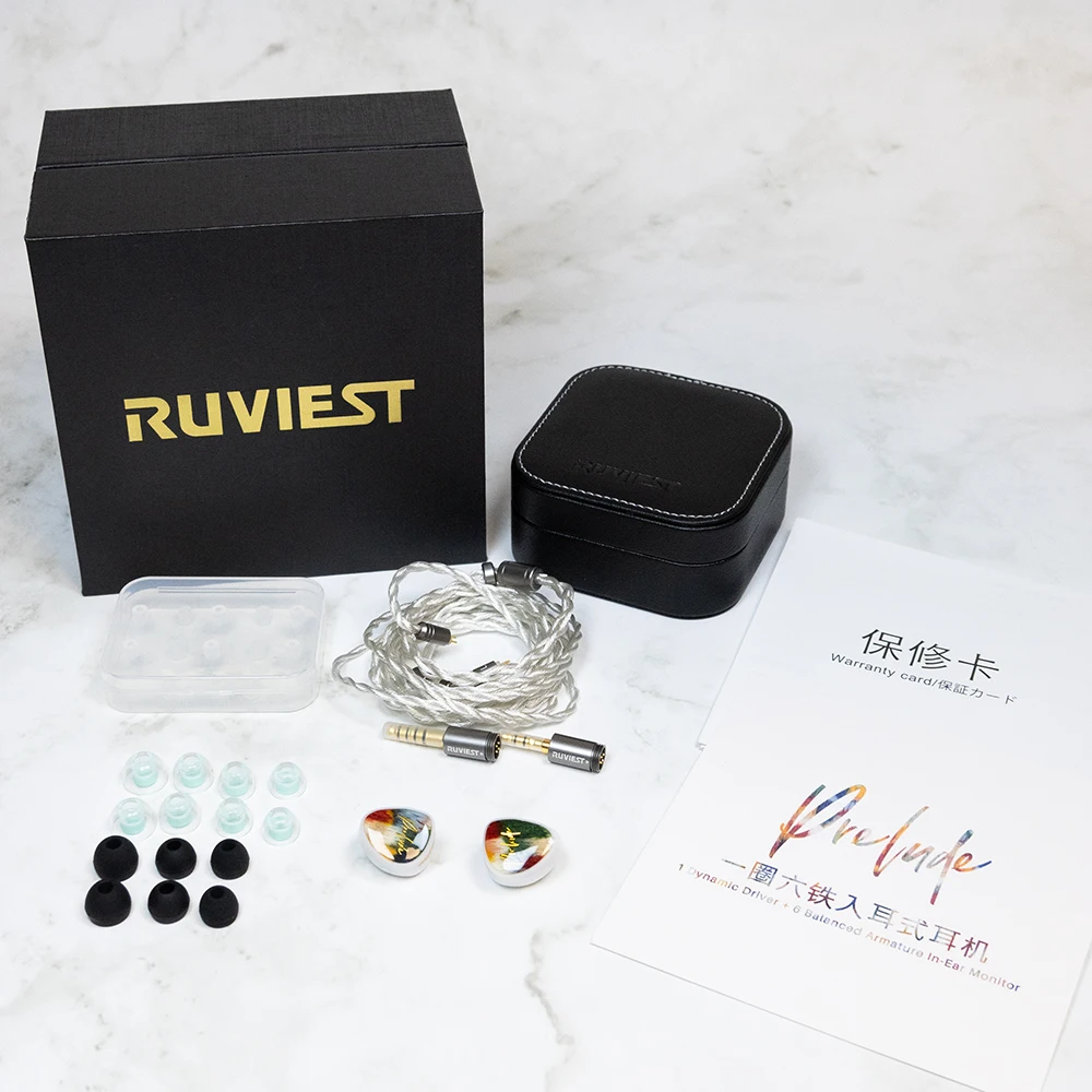 RUVIEST Prelude 1 Dynamic + 6 Balanced Armature Hybrid HIFI In–Ear