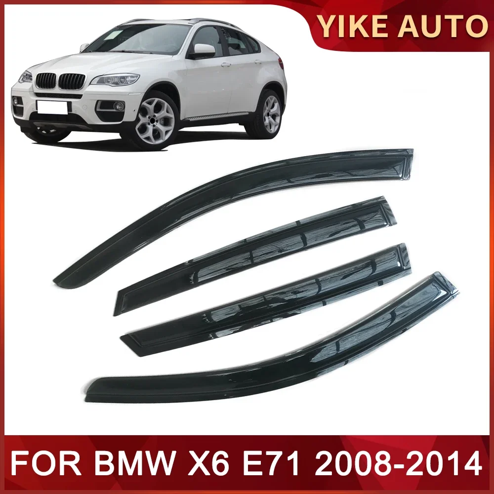 Window Visor for BMW X6 E71 2008-2014 Weathershield Door Visor Wind Sun Rain Guards Side Window Wind Deflectors Auto Accessories