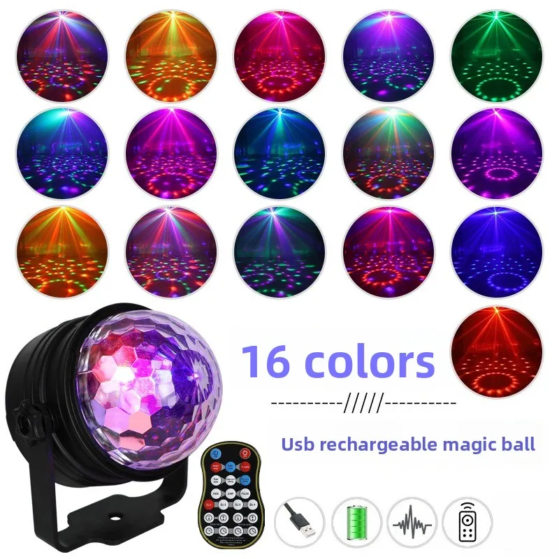 Rechargeable R10 Disco Magic Ball Light Mini Stage Lamp RGB Colorful Atmosphere Light For KTV Party Bedroom Night Light