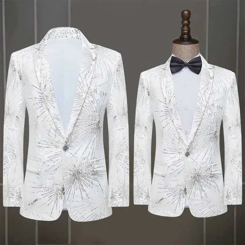 

Singer, Male Performance Adult Costumes: Sequins, Stage Dance, Performance Host, Formal Attire, Chorus, Suit Jacket