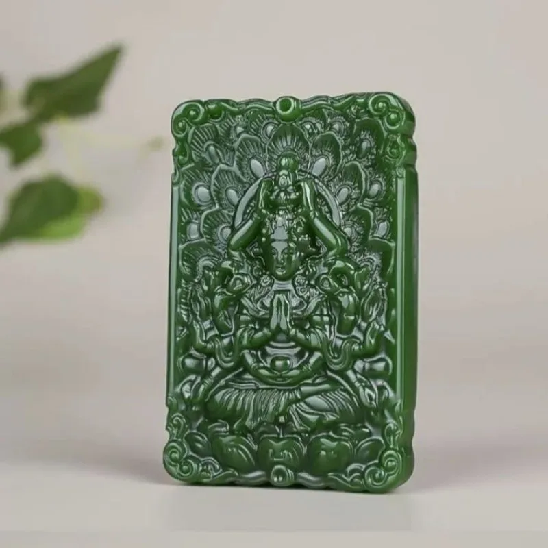 

New Fashion Thousand-handed Guanyin Men's Pendant Spinach Green Guanyin Buddha