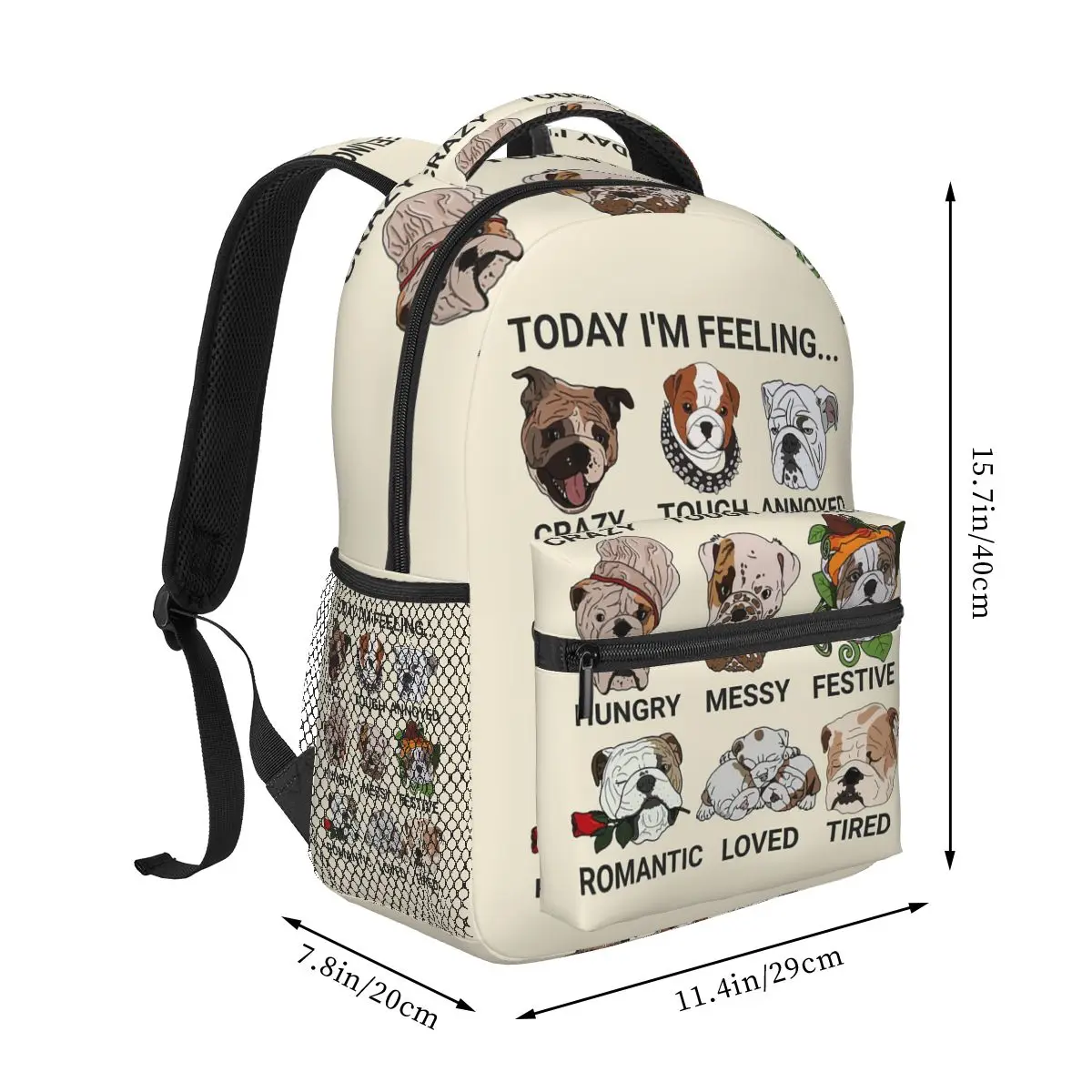 Today I'm Feeling Dog Lover Creative Student Backpack School Bag Hiking Travel Daypack for Boys Girls Bookbag Shoulder Bags