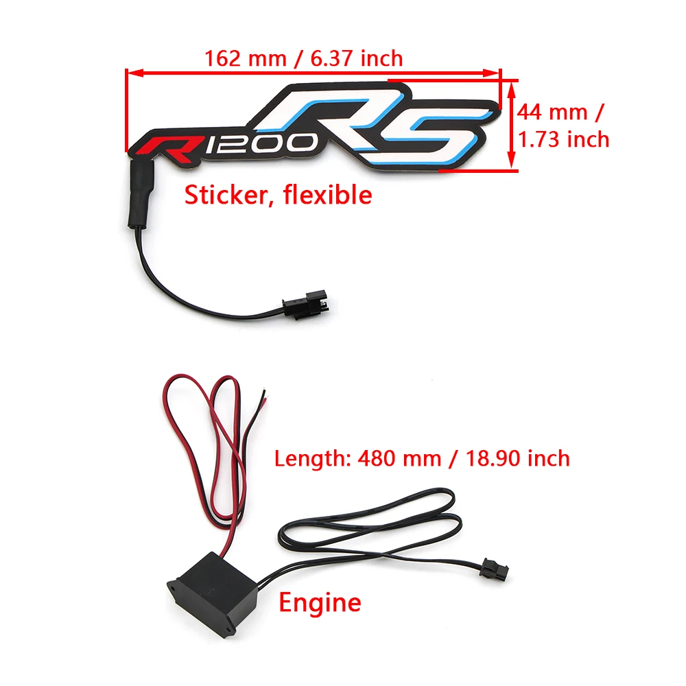 Luz LED fría para motocicleta, parche para BMW R1200RS R1200 R 1200 RS, pegatina para el cuerpo de carenado, lámpara decorativa con logotipo intermitente