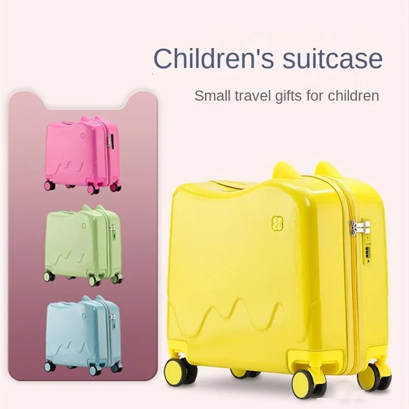 

Children's Travel Suitcase 18 inch Carry-on Suitcase Lightweight Portable Password Trolley Case Cartoon Pattern Luggage