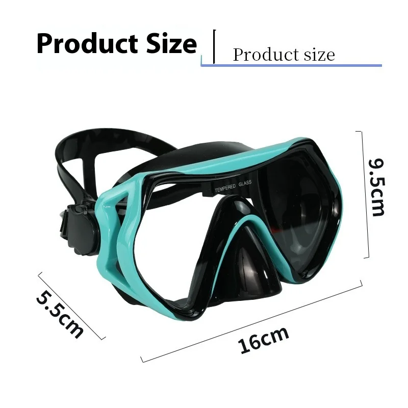 Diving Goggle Adult Large Frame Wet Snorkel Set Snorkeling Two Treasures Diving Goggle Silicone Bite Size