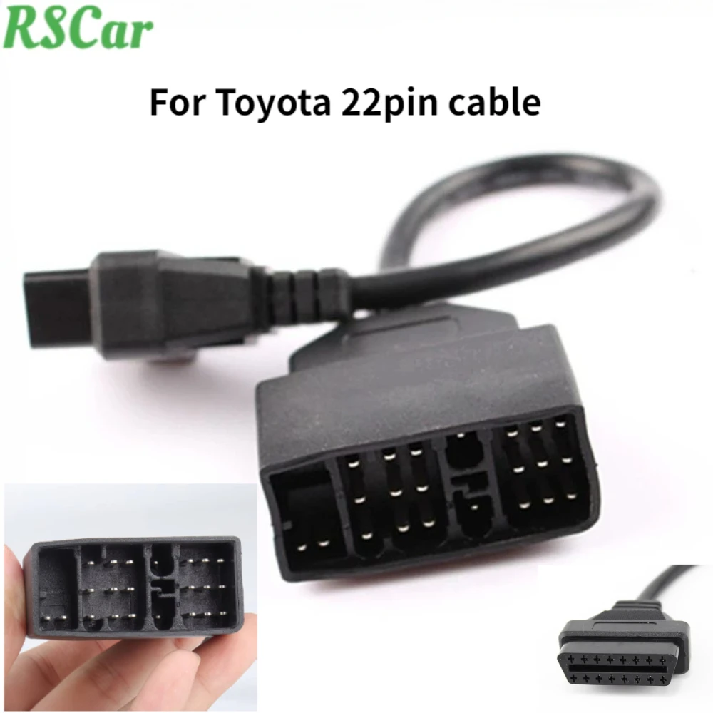 Brand-new Suitable for Toyota 22-pin To 16-pin Diagnostic Adapter Cable for Toyota 22-pin To 16-pin OBD To OBD2 Connection Cable