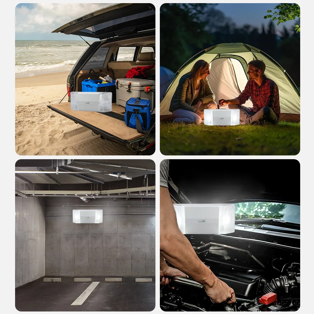 Dual Head LED Emergency Light Wall-mounted Fire Fighting Lamp Portable Camping Lamp Rechargeable Searchlight for Night Activity