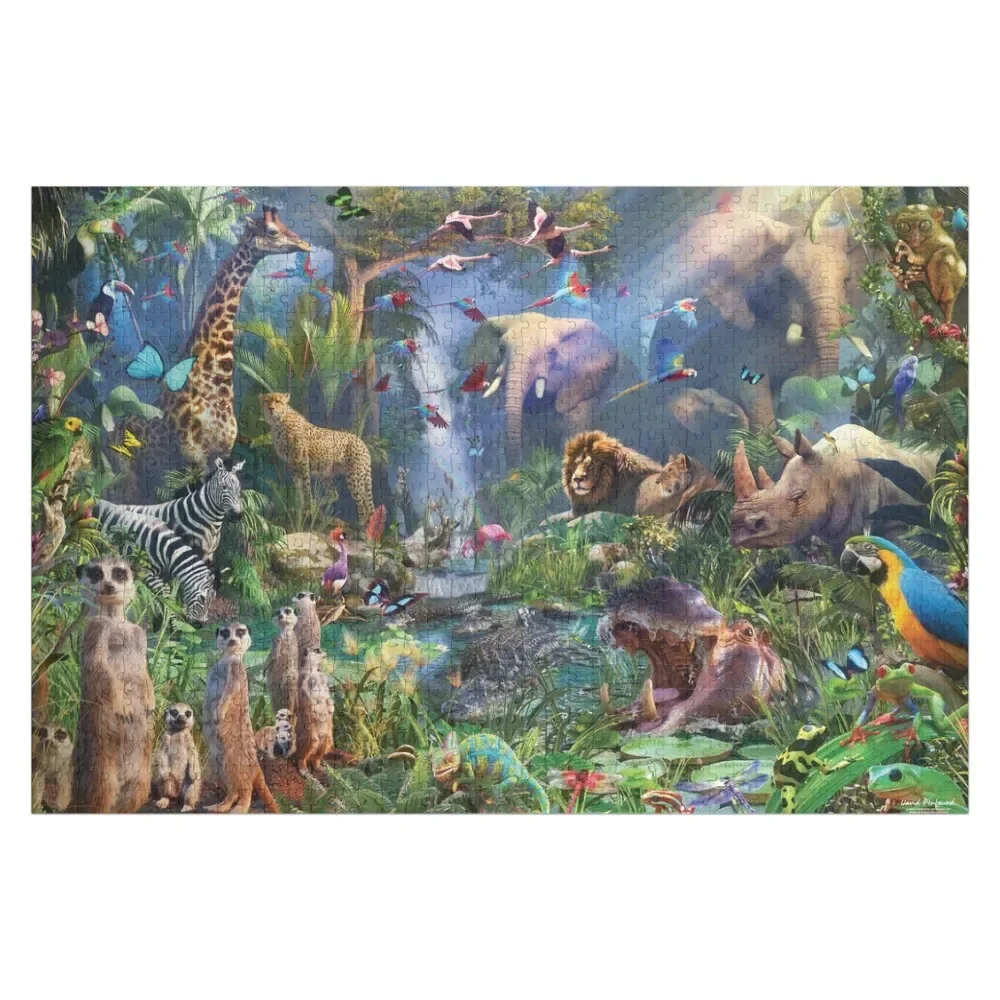 Into the Jungle Jigsaw Puzzle Personalized Gifts Personalized Wooden Name Baby Wooden Personalized Gift Married Puzzle