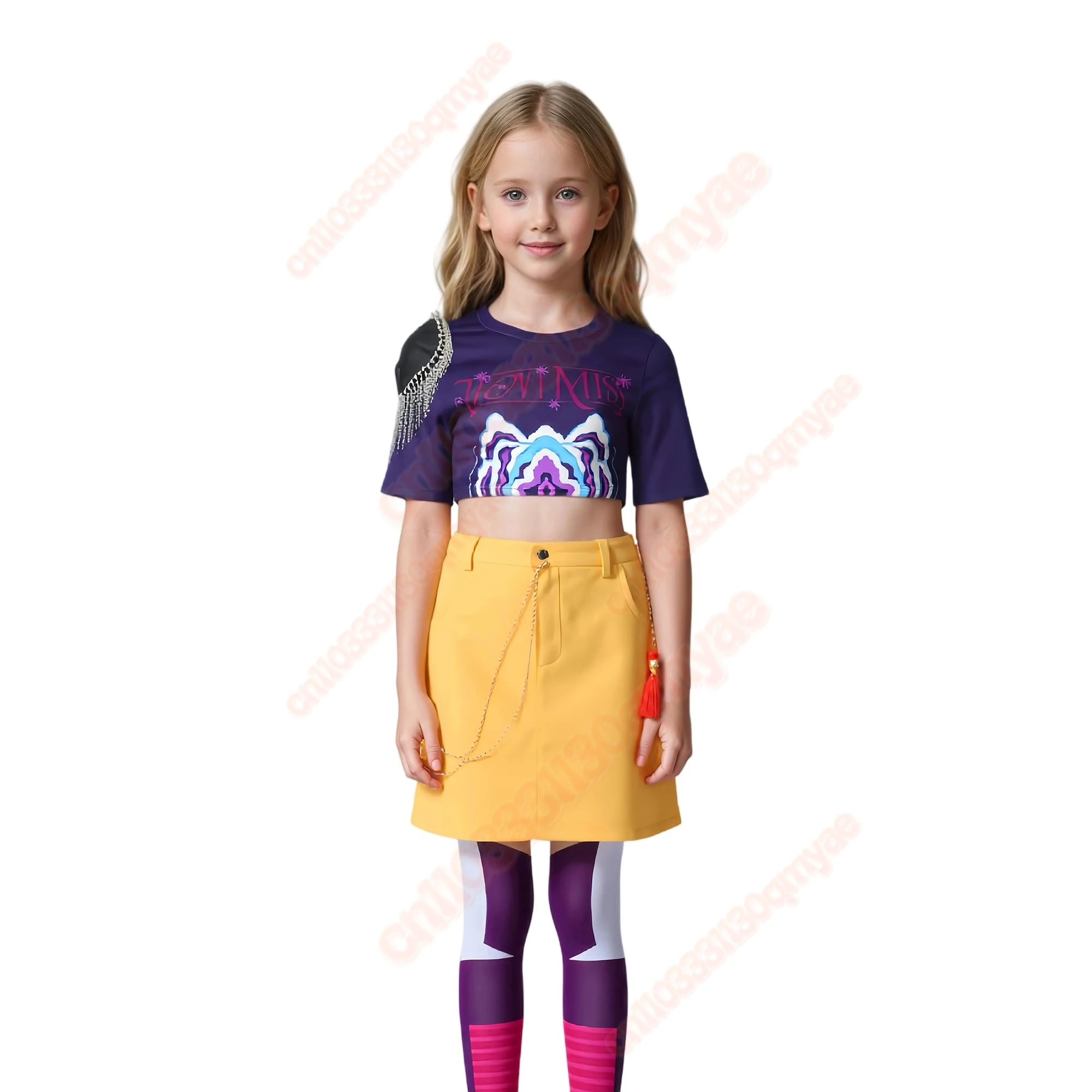

Kids Kpop Demon Hunters Rumi Zoey Mira Cosplay Costume Set Huntrix Outfit for Girls Group Idol Roleplay Halloween Carnival