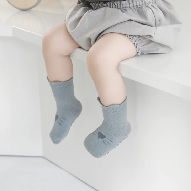 3 Pairs/Lot Cotton Baby Floor Socks Autumn Winter Infant Children Socks Combed Animal Cartoon Anti-slip Socks for Kids Newborn