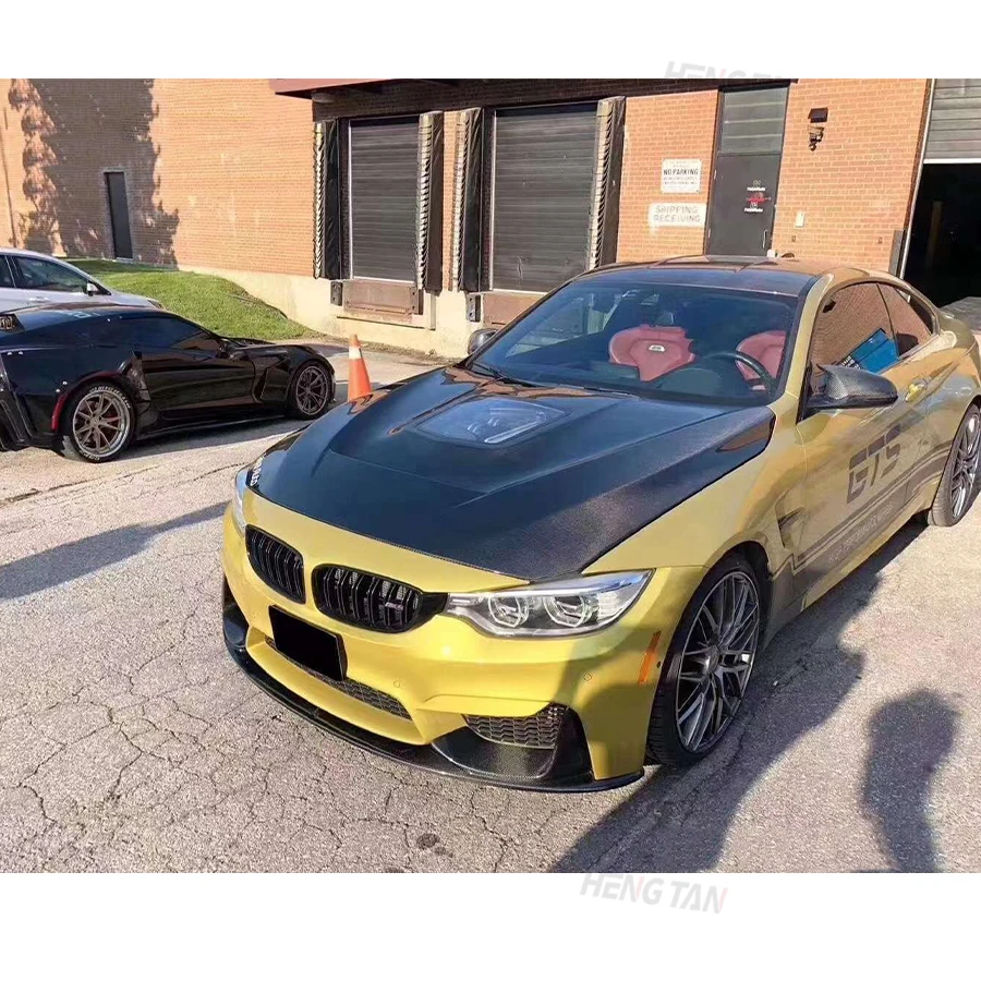 ل BMW M3 F80 M4 F82 F83 2014-2020 IM نمط ألياف الكربون سيارة المصد الأمامي غطاء المحرك هود بونيه تنفيس أجزاء طقم الجسم