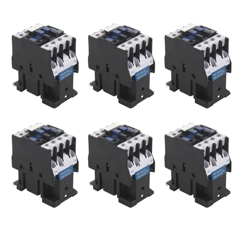 

6X Power AC Contactor 1NO AC 220V 50/60Hz Coil Motor Starter Relay 32A 3-Phase-Pole