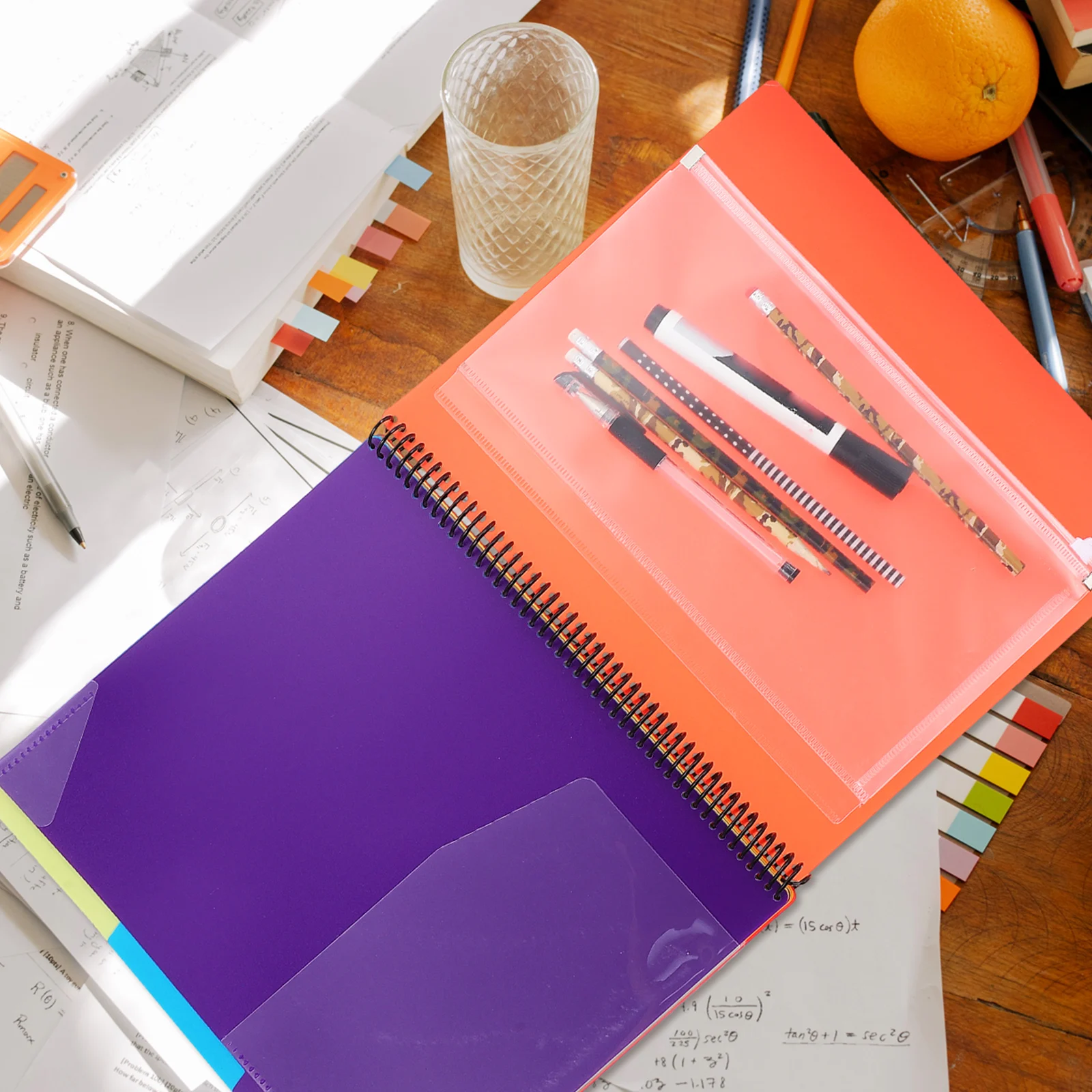 

Spiral Coil Notebook Folder Office File Filing ganiser Pp Papers Document Storage Plastic File Folder Household ganizer