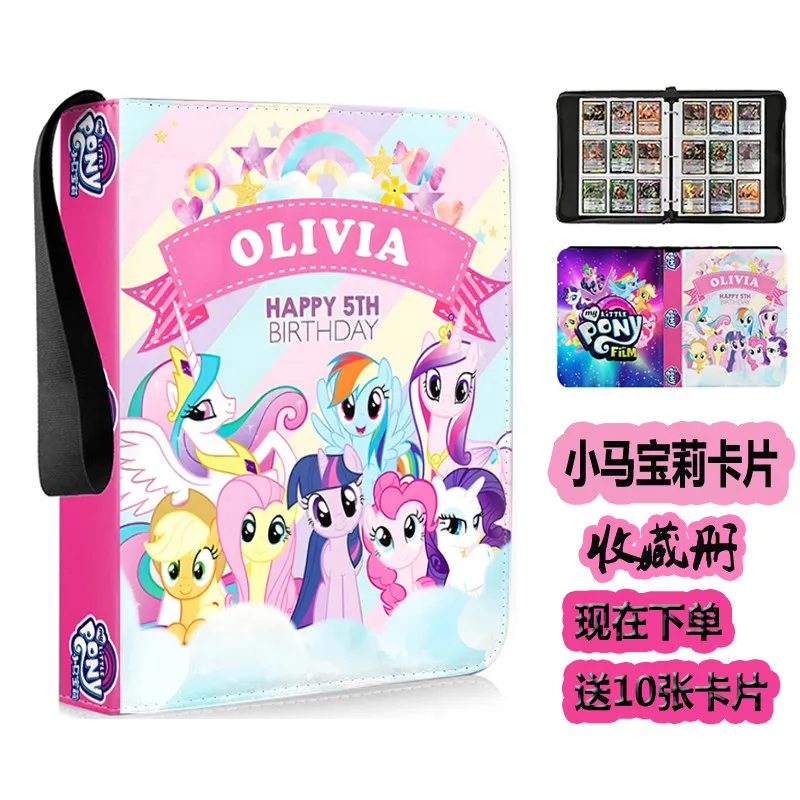 POD My Little Pony Themed Mini Card Collection Book 4 Pocket Loose‑Leaf Card Wallet Storage Box Cute Game Merchandise
