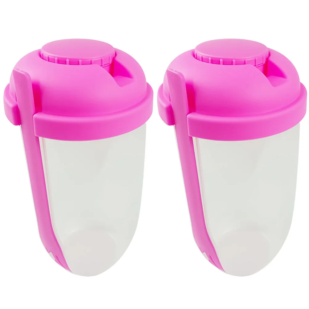 

2pcs Salad Cup Portable Cups Lid Plastic Fruit Student Vegetable Large Capacity Safe Sturdy Salad Shaker Container To Go Milk