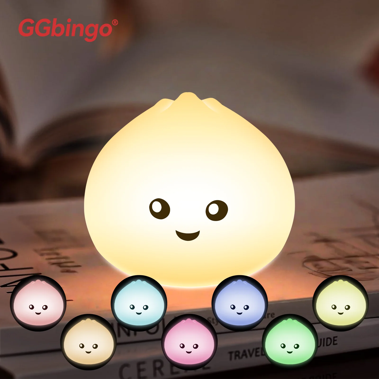 

Cute Cartoon Silicone LED Night Light for Kids USB Rechargeable Touch Sensor RGB Table Lamp Soft Bedside Lighting Bedroom