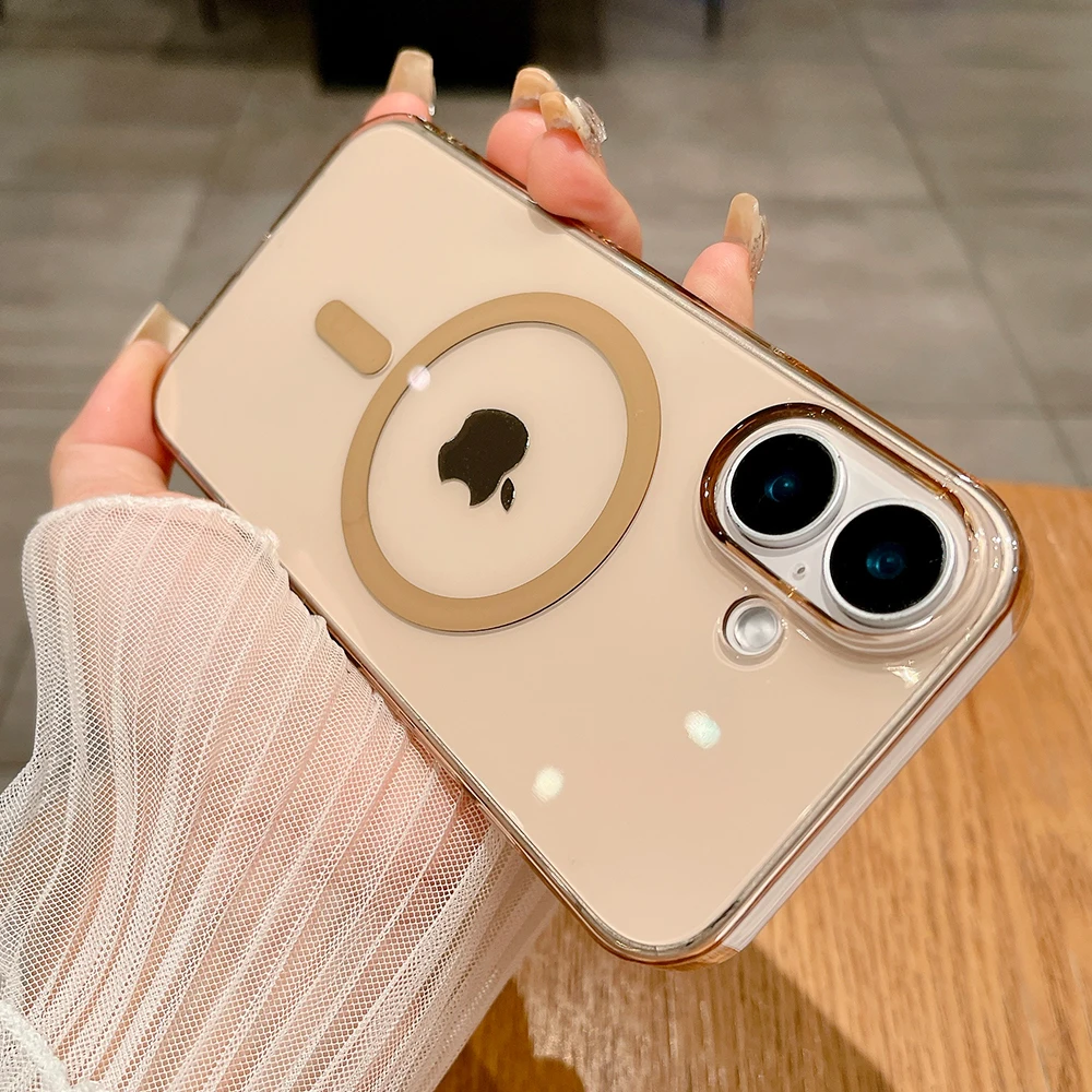 Desert Titanium Gold robuuste magsafe oplaadtelefoonhoes voor iPhone 16 15 14 13 12 11 Pro Max Plus magnetische schokbestendige harde cover