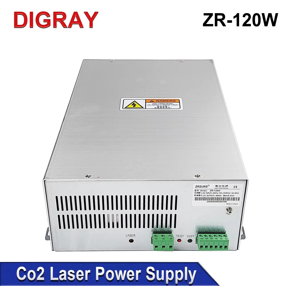 DIGRAY ZRSUNS-120W Laser Power Supply for 100W 120W Co2 Glass Laser Tube Engraving and Cutting Machine 2 Years Warranty.