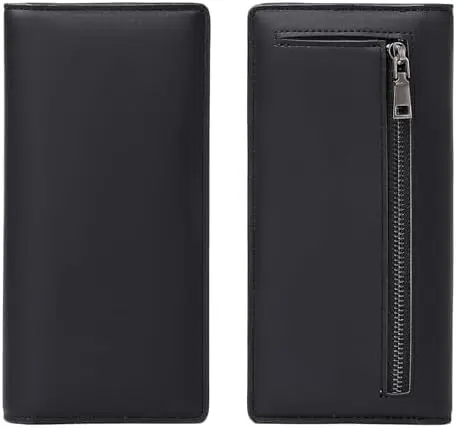 RFID Blocking Genuine Leather Wallet for Women Bifold Long Credit Card Holder Clutch