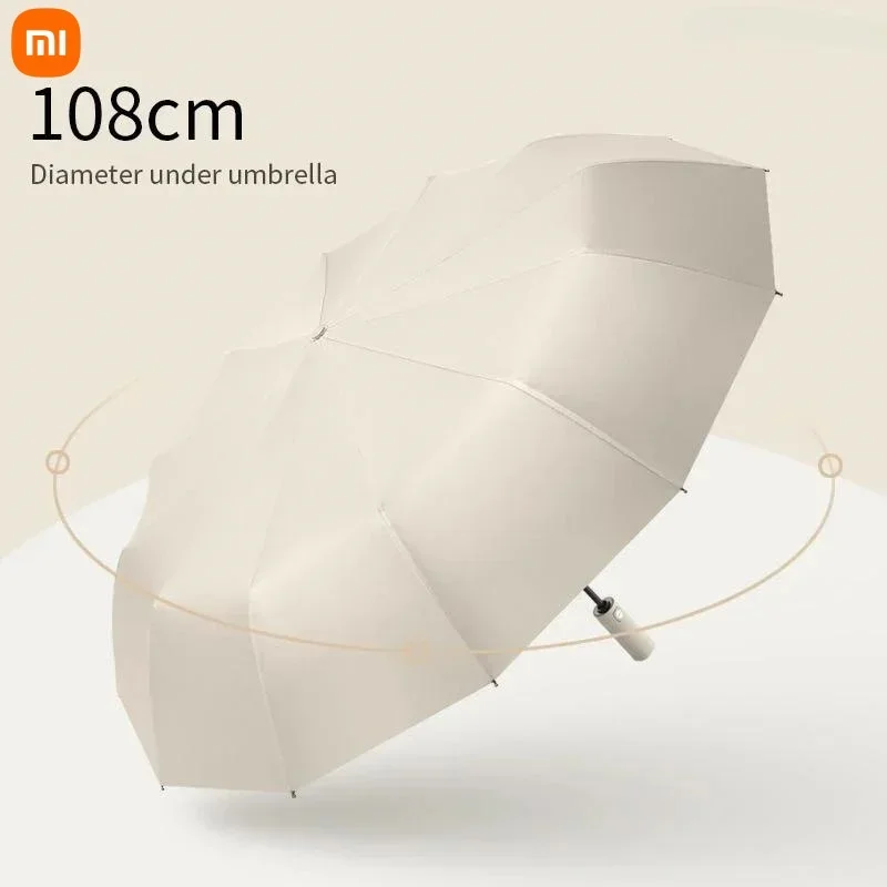 Xiaomi-Guarda-chuva automático, monocromático, leve, dobrável, tamanho grande, pára-sol ao ar livre, proteção UV, 24 ossos