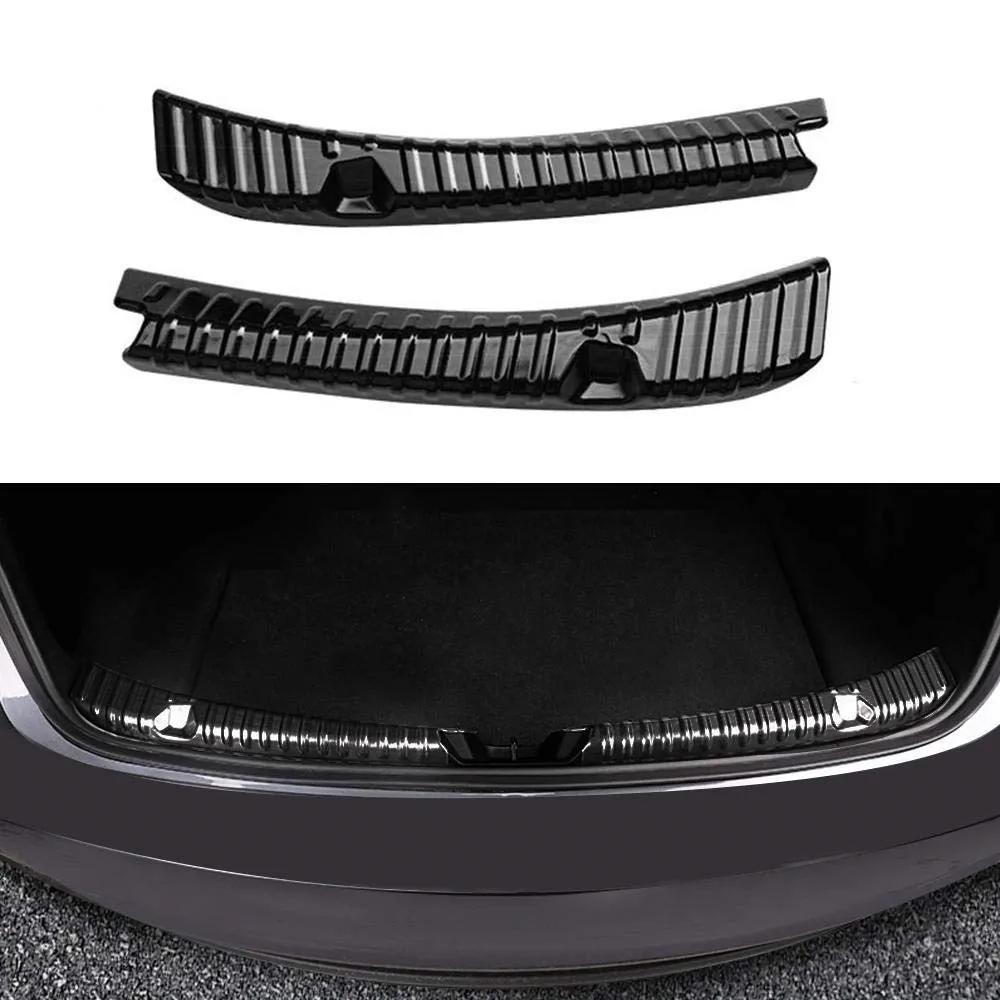 For Tesla Model 3 2022 Trunk Guard Rear Bumper Protector Trunk Door Sill Cover Trim Stainless Steel  2018-2022 Tesla Accessories