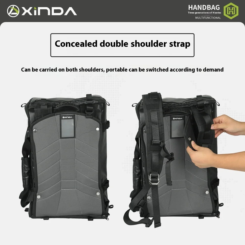 Xinda H Series B2 Equipment Management 38L Large Capacity Backpack Fashionable Oxford Three-Sided Openable Waterproof Zipper