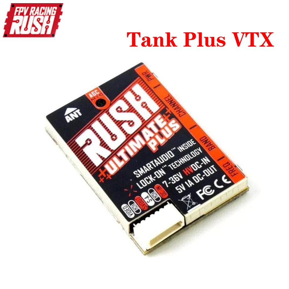 

RUSHFPV RUSH Tank Plus VTX 5.8G 48CH RaceBand Pitmode 25mW 200mW 500mW 800mW Adjustable FPV VTX 2-8S for RC FPV Freestyle Drone