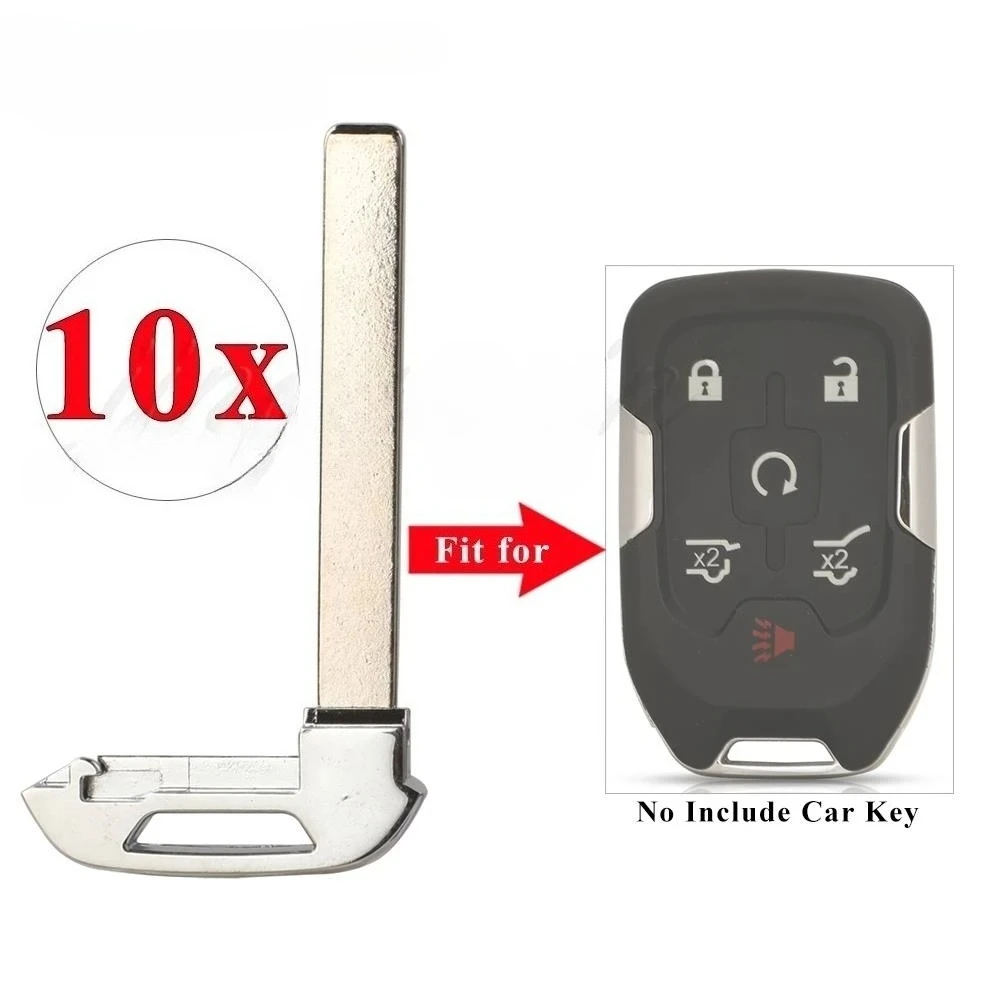 

10X вставка аварийного ключа автомобиля, необрезанная заготовка для Chevrolet Tahoe Suburban Silverado Gmc Yukon Sierra Acadia, умная удаленная карта