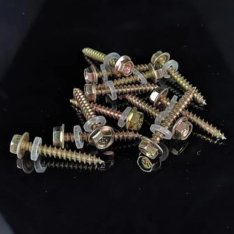 

M5 M6 Zinc Plated Steel External Hexagon Flange Head Self-tapping Screw With PVC Washer Gasket
