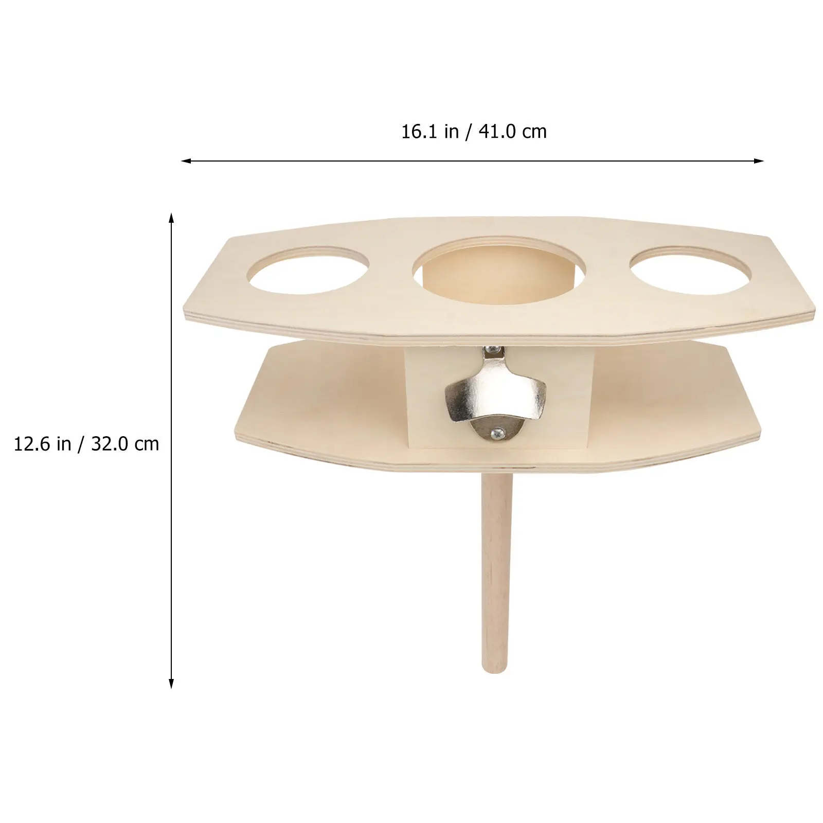 1Pcs Outdoor Wine Stake Wooden Beer Rack Khaki Easy Assemble Ground Insert Drink Holder Perfect Beach Picnic Camping