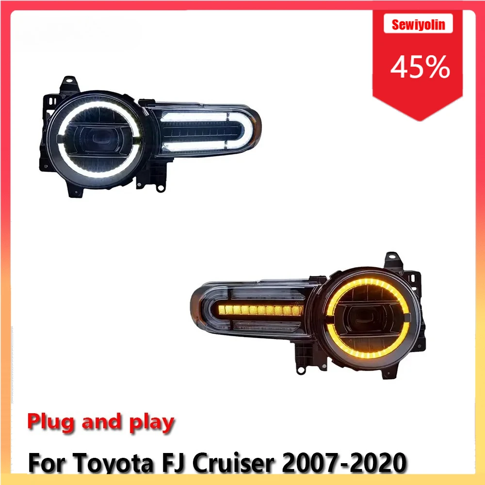 

Car LED Headlight Automobile Parts For Toyota FJ Cruiser 2007-2020 Fog DRL Brake Turn Signal Lamp Plug and Play