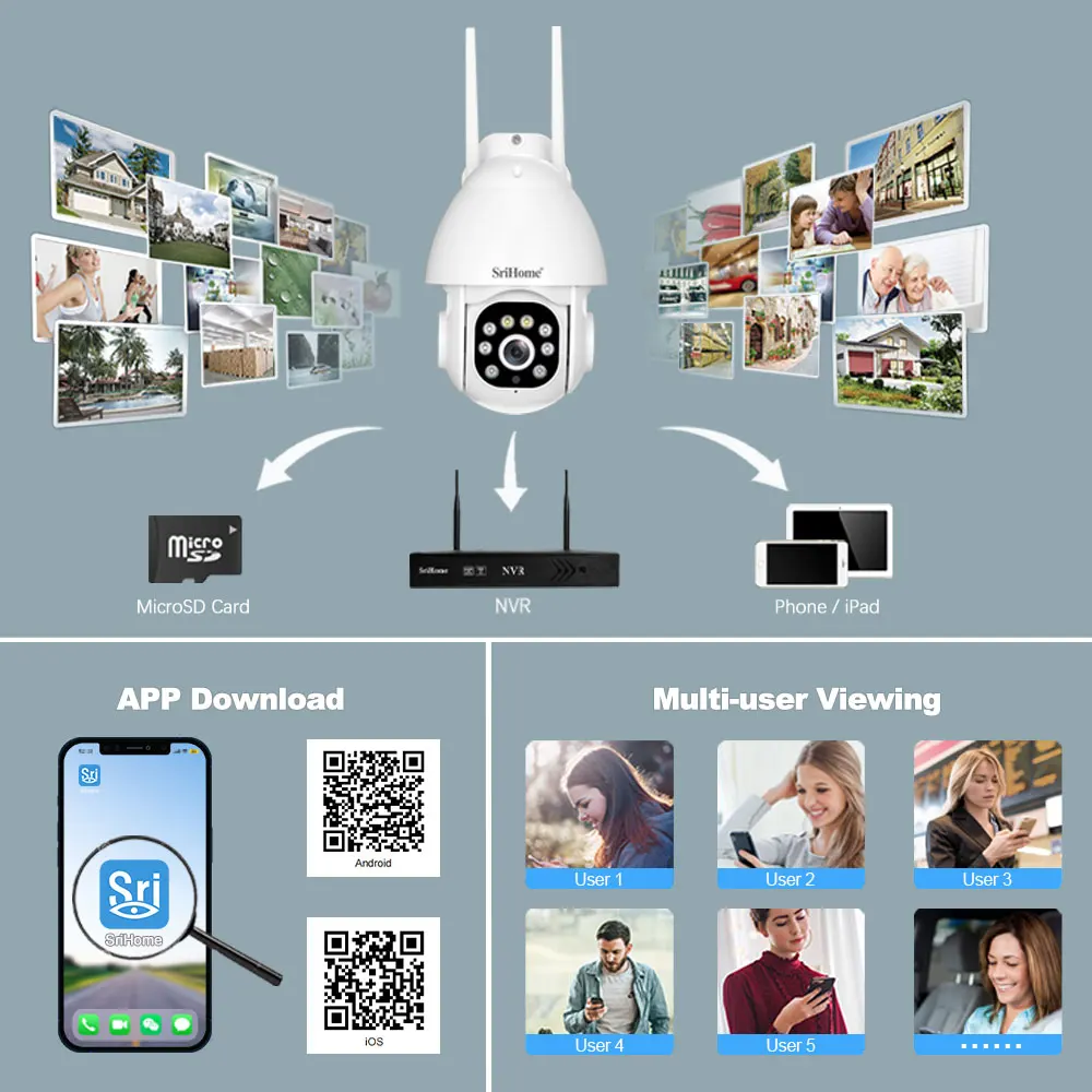 كاميرا مراقبة أمنية لاسلكية خارجية ، تتبع بشري AI ، صوت في اتجاهين ، كاميرا ملونة ليلية ، IP WiFi ، CMOS ، 3MP FHD