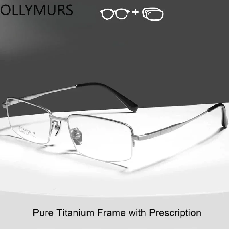 

KIZN очки по рецепту для близорукости, деловые мужские квадратные оптические очки из прогрессивного сплава, мужская оправа с полуоправой, мультифокальные очки