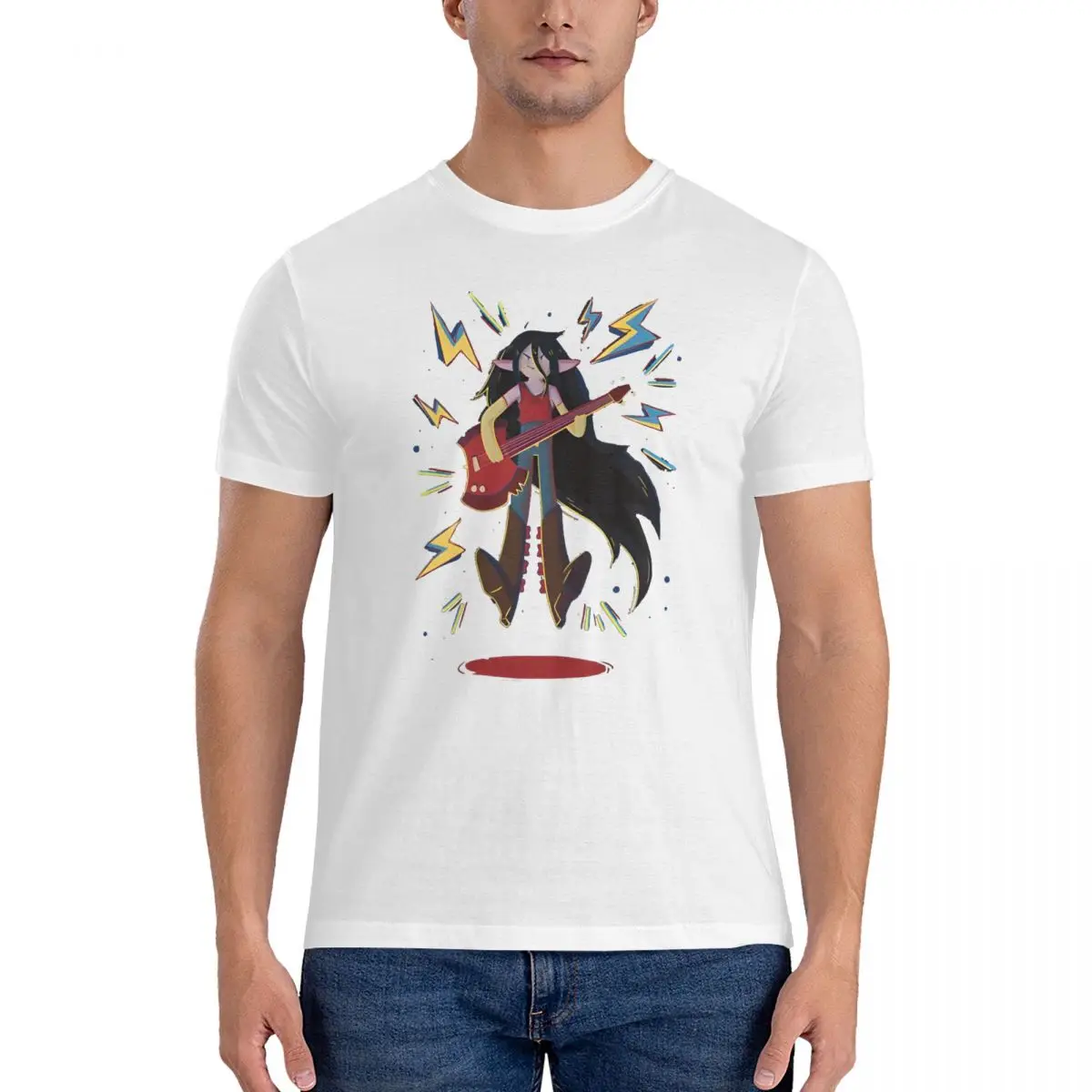 Men's The Vamp T Shirt Marceline Pure Cotton Clothes Casual Short Sleeve Crewneck Tee Shirt Adult T-Shirts