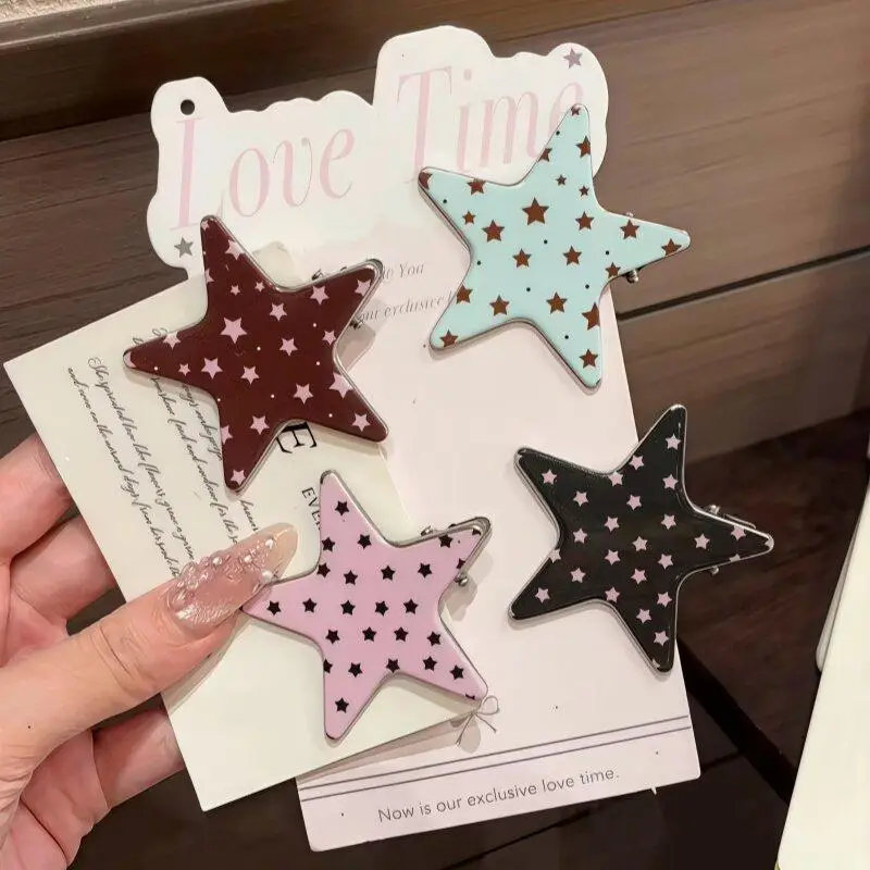 Trendige Stern-Haarspangen für Frauen, Niedliche Haarnadeln, Süße Mädchen-Pony-Clips, Pentagramm Y2k Mode, Bunte Geometrische Haaraccessoires – Detail 1