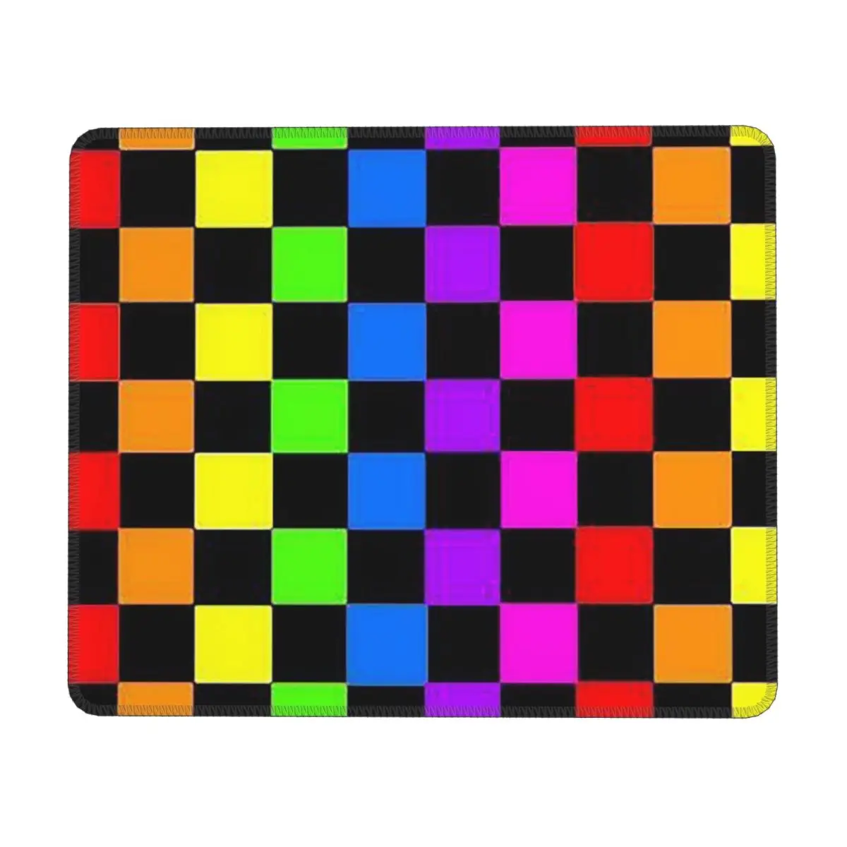 Rainbow Checkerboard Checked Pattern Mouse Pad Computer Keyboard Mouse Mat Gamer Laptop Desk Mat Office Accessories Table Mats