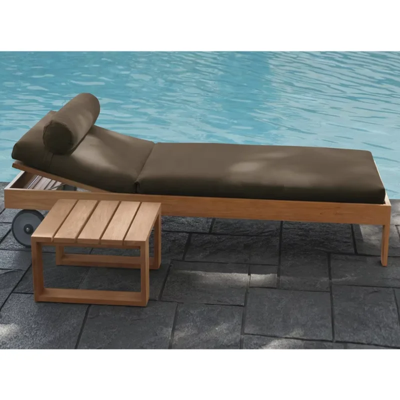 Outdoor Beach Swimming Pool Daybed Aluminum Folding Webbed Lawn Chair Chaise