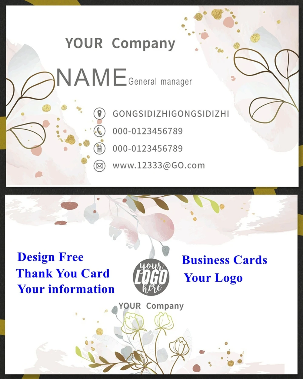 200 500 1000 Custom Cards Thank You Cards Business Card Packaging Name Cards Businesses Wedding Invitations Postcards Personaliz view 2