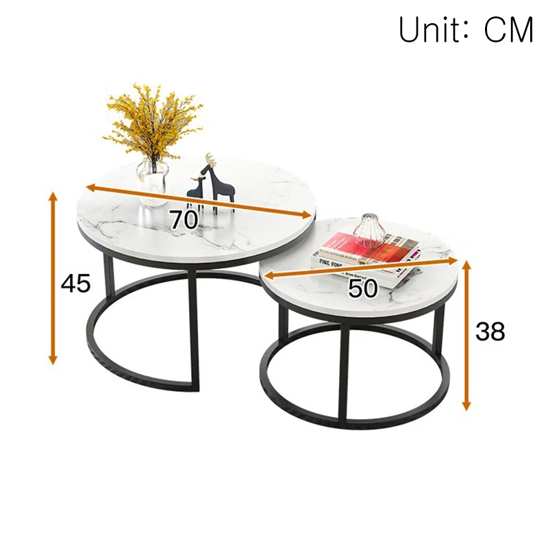 Center Coffee Table Sofa Side Modern Rack Bedside Tables Set of Two Combination Salon Luxury Rack in Living Room Furniture