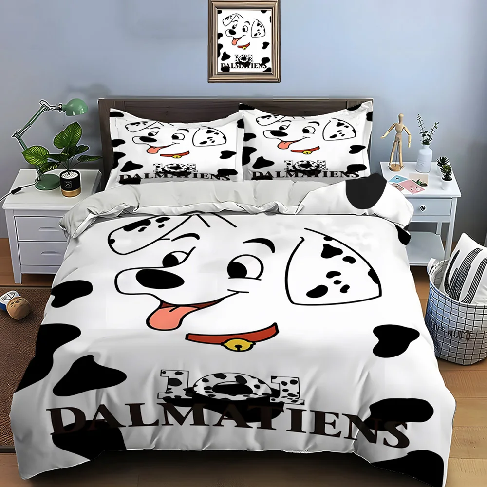 

Disney 101 DALMATAS Dog Printed Bedding Set Microfiber Bed Set Pillowcase Adult Bed Cover Bedroom1 Duvet Cover 2 Pillowcases