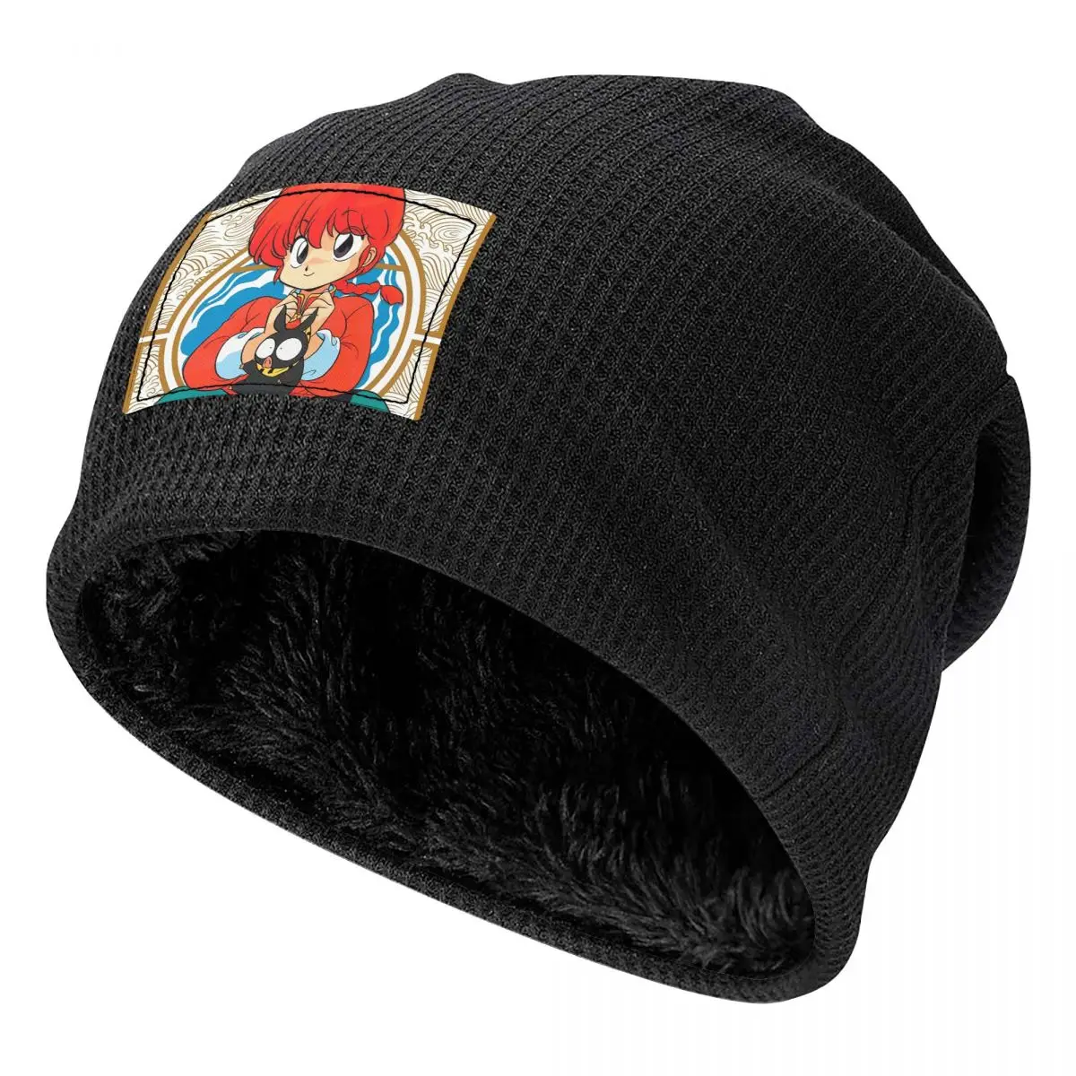 Ranma 1/2 And P-Chan Men Women Adult Beanies Caps Fleece-Lined Bonnet Hat Warm Hip Hop Autumn Winter Outdoor Skullies Hats